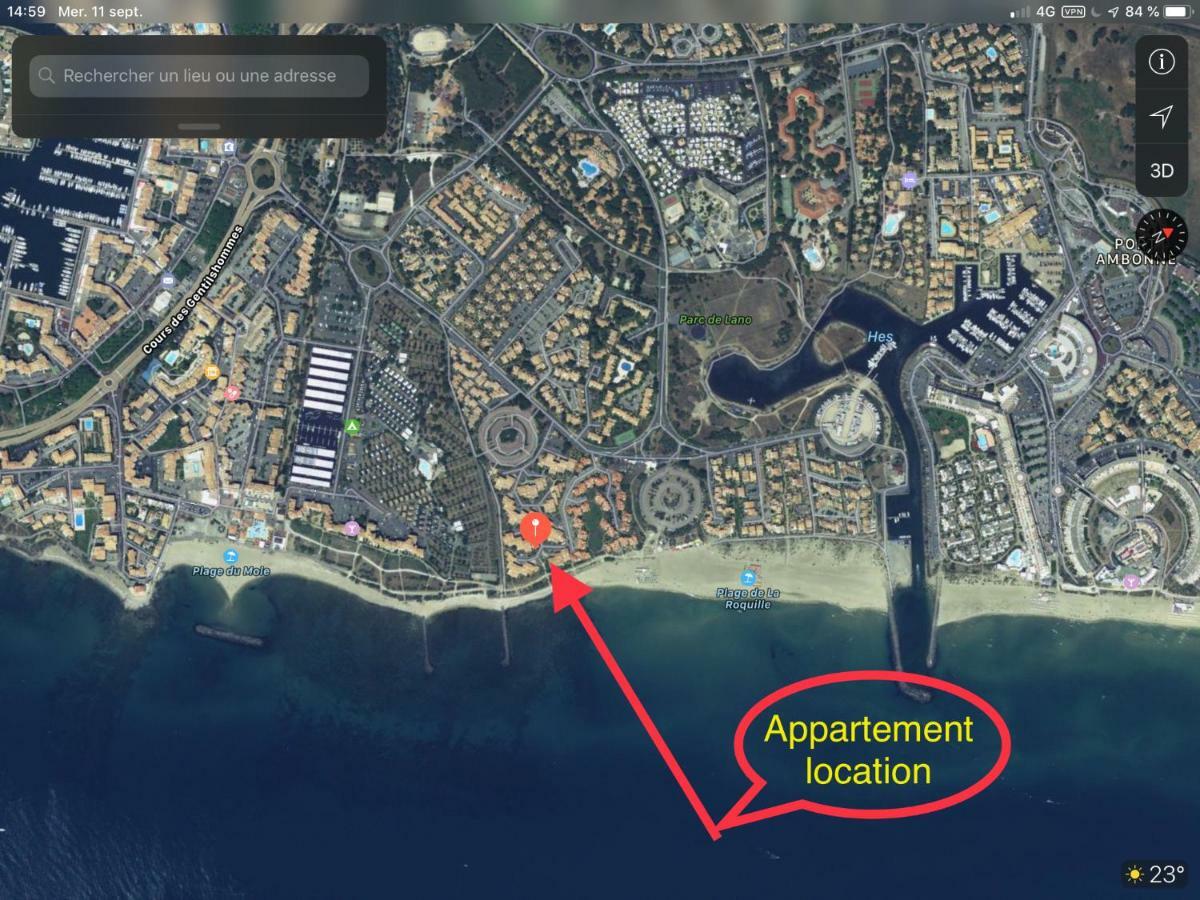 Residence Le Neptuna T2 Direct Plage Wifi Clim Agde Eksteriør bilde